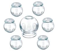 Healeved 7Pcs Suction Cupping for Body Cupping Jar Glass Household Safe and Secure Convenient to Operate Round Shape Unique Appearance Design Workmanship for Wellness and Relaxation
