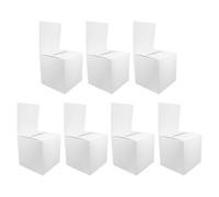 Healeved 7pcs White Cardboard Fundraising Donation Box Set with Slot for Charity Collection, Voting, Raffle, and Suggestion Purposes