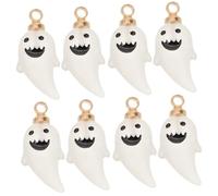 Healeved 8 Pcs Halloween Ghost Charm Earrings and Pendants DIY Jewelry Crafting Accessories for Handmade Material Unique Spooky Design for Women and Friends