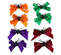 Healeved 8 Pcs Spider Hair Clips: Halloween Hair Bows - Creepy Cosplay Costume Accessories - Cute Bow Clips - Party Hairpins for Girls Women