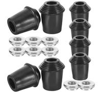 Healeved 8 Sets Drum Kit Bass Drum Metal Legs Support Rubber Sleeves with Nuts Cushions Replacement Parts