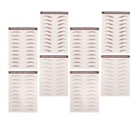 Healeved 8 Sheets Waterproof Brown Hair-like Eyebrow Tattoos Stickers for Women, Self-adhesive False Eyebrows with Mess-free Sweat-resistant Water Transfer Paper, for Grooming and Shaping