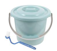 Healeved 8l Adult Chamber Pot Portable Toilet Chamber Pot Lightweight Wear-Resistant Plastic with Non-Slip Base and No Burr Design for Home and Hospital Use with Brush Random Color