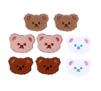 Healeved 8pcs Assorted Colour Cartoon Bear Head Iron on Patches for Clothes and Hats, Cotton Material Multi-Purpose Embroidered Appliques for Repairing Clothes Holes and DIY Decoration