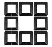 Healeved 8Pcs Black Plastic Post Base Cover Set 80X80Mm Square Railing Post Wrap with Split Skirt for Stair Railing, Balcony Fence, and Outdoor Deck Column Trim