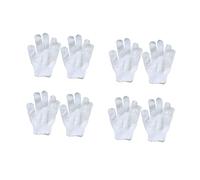 Healeved 8PCS Five-Finger Bath Gloves for Children Loose Cuff Body Scrub Exfoliator Double-Sided Washcloth Shower Mitts White