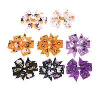 Healeved 8pcs Halloween Hair Clips Bowknot Hair Bows for Teen Polyester and Iron Material Decorative Accessories that Do Not Hurt for Halloween Party