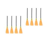 Healeved 8pcs Halloween Witch Broom Plastic Witches Broomsticks for Wizard Cosplay Props for Party Masquerade Haunted House Decoration Orange Mesh Design
