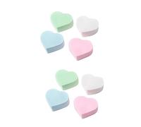 Healeved 8pcs Heart Shape Facial Sponge Puff Wet and Dry Dual Use Makeup and Skin Care Tool for All Skin Types and Makeup Removal Mixed Colors