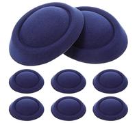 Healeved 8pcs Navy Blue Pillbox Hat Bases for Women Decorative Fascinator Craft Supplies Wedding Bridal Hair Accessories