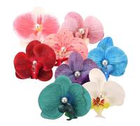 Healeved 8pcs Orchid Hair Clips Flower Clips with Realistic Artificial Flowers Iron and Fabric Material Comfortable Fit Versatile Use Tropical Elegance Beach Outings Accessories for Women