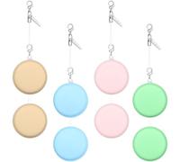 Healeved 8Pcs Portable Round Lens Cleaning Cloths for Eyeglasses, Mobile Screens, Cameras - Mixed Colors Microfiber Glasses Cleaner Keychain for Electronic Devices