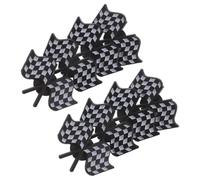 Healeved 8pcs Retro Checkered Flag Brooch Racing Pin in Alloy with Secure Attachment and Lightweight Design, for Racing Fans and Motorsport Lovers on Everyday Look or Special Occasions