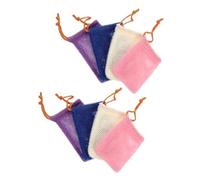 Healeved 8pcs Soap Mesh Bags for Bathroom Bubble Maker Gentle Facial Exfoliating Soap Holders with Drawstring Multi-color Foaming Net Pouch for Face Washing and Makeup Removal
