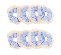 Healeved 8pcs White Lace Fabric Hair Scrunchies Elastic Hair Rope Oversized Scrunchy Ties Decorative Boho Ponytail Holder for Women Girls