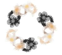 Healeved 9 Pcs Flower Hair Scrunchies Elastic Hair Rope Gauze Flower Decor Ponytail Holder for Women, Simple Delicate Design for Occasions