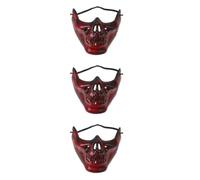 Healeved 9 Pcs Realistic Skull Half Mask for Men and Women, Plastic Material with Comfortable Fit and Creepy Gothic Detailing, for Masquerade and Role Play Costume Parties