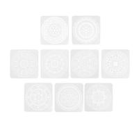 Healeved 9 Sheets Mandala Dot Painting Stencils Template for DIY Craft Work, Reusable Pet Material, Easy to Use Drawing and Scrapbooking Tool for Stone and Tile Decoration