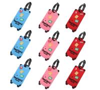 Healeved 9pcs PVC Luggage Tags for Travel with Secure Attachment and Portable Design, Suitcase Name Id Labels for Airplane, Train, Car Trips and Business Vacation, Sturdy 16.5x6.5cm Travel