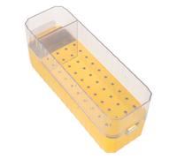 Healeved Acrylic Nail Drill Bits Organizer Box with 40 Holes, Dustproof and Scratch-proof Fully Enclosed Grinding Dust Box Design, Modern Golden Storage Container for Workbenches