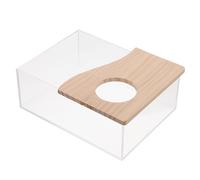 Healeved Acrylic Transparent Hamster Sand Bath Tub - Clear Small Pet Bath & Toilet for Mice and Rats Easy Observation and Cleaning