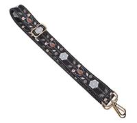 Healeved Adjustable Banjo Strap with Retro Floral Pattern Vintage Banjo Shoulder Belt with Gold Metal Buckle for Folk Instrument Players