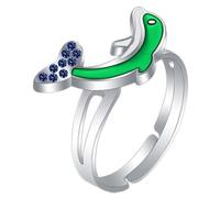 Healeved Adjustable Dolphin Mood Ring and Boys, Temperature Change Color Emotion Ring, Open Animal Design Blue Crystal Finger Jewelry