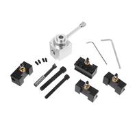 Healeved Adjustable Lathe Tool Post 8Pcs Aluminum Alloy Quick Release Tool Holder Set for Mini Lathes Suitable for Metalworking and Hobbyists