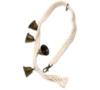 Healeved Adjustable Sturdy Cotton Rope Hanging Iron Doorbell 74X3Cm Vintage Retro Manual Shaking Door Bell for Home Decor and Coffee Bar Use