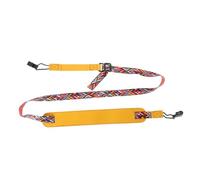Healeved Adjustable Yellow Cotton Ukulele Strap, Portable Foldable Carrying Lanyard for Adult Ukulele, No-Drill Perforated Design Suitable for Hand-Held String Instruments