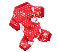Healeved Adorable Comfortable Wearing Dog Clothes Red Acrylon Pet Jumpsuit Christmas Providing Extra Layer of Warmth and Little Dogs during Autumn and Winter Walking