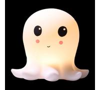 Healeved Adorable Octopus Night Light USB Patting Control Lamp with 1200mah Battery, White Silicone and Abs Material for Indoor Use and Room Decoration