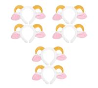 Healeved Adorable Plush Lamb Horn Headband Soft Cotton and Plastic Material with Elastic Band and Snug Fit 6 Pcs for Daily Commuting and Halloween Cosplay Accessories for Adults and Teen