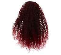 Healeved African Horsehair Wig Synthetic Curly Ponytail Extension Drawstring Afro Puff Wig for Women Updo Bun Weddings Daily Wear
