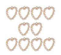 Healeved Alloy and Crystal Pendants Golden Charms 10pcs for Jewelry Making Suitable for Necklace and Keychain Craft Projects