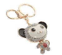 Healeved Alloy Black Monkey Keychain with Rhinestones, Decorative Metal Keyring Pendant for Backpack and Bag, Small Monkey Charm Accessory for Women