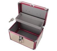 Healeved Aluminum Alloy Foot Therapy Toolbox Carrying Case Small Rounded Corner 24x16x16cm Cosmetic Organizer Storage Box for Spa Beauty and Manicure Use