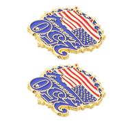 Healeved American Flag Lapel Pins Alloy and Enamel Material and Commemorative Design 2pcs with Fade-resistant Finish for Fourth of July Party or Veterans Collection