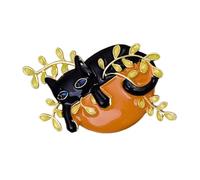 Healeved Animal Designed Cat-shaped Brooch Zinc Alloy Lazy Cat Breastpin for Clothes Decor Creative Gift for Women Birthday Holiday Parties