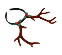 Healeved Antler Headband Deer Horns Headband Christmas Antler Headpiece Reindeer Woman Antlers Adults Large Fake Elk Plush Realistic Decoration Dear Hairband Costume White Plastic Coffee