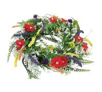 Healeved Artificial Flower Door Wreath 35Cm Texas Wildflowers Spring Summer Front Door Decor Indoor Farmhouse Hanging Accent