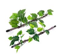 Healeved Artificial Reptile Climbing Vine Branch Set 2pcs Plastic Green