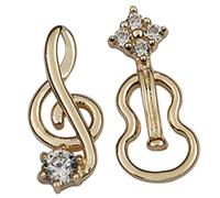 Healeved Asymmetric Music Note Earrings for Women, 1 Pair Golden Alloy Tiny Studs, Minimalist Design for Party or Formal Occasion Gifts for Music Lovers