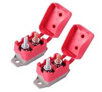 Healeved Automatic Reset Circuit Breaker 30a 12v/24v Bolt with Red Protective Cover 2pcs for Car, Boat, Truck, and Ship Battery Circuit Protection