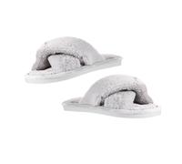 Healeved Autumn Winter Plush Cross Open Toe Indoor Slippers for Women Thickened Anti-slip Sole Lightweight Warm Home Footwear Soft Comfortable House Shoes for Cozy Seasonal Use