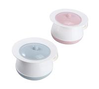 Healeved Baby Urinal Bucket with Lid and Thickened Handle 2pcs Portable Spittoon Chamber Pot Suitable for Night Use and Infant Care in Red and Blue