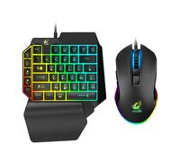 Healeved Backlight Gaming Keyboard and Mouse Combo with Abs Material, Easy to Install and Accurate Operation, for Playing Games at Home or Dorm, Black Colour for Young Users
