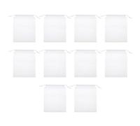 Healeved Bait Bags with Drawstring Mouth Design Easy Open and Closure White Non-Woven Fabric 10pcs Fishing Cloth Storage Sacks for Fishing and Collecting Wonders Found