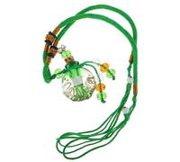 Healeved Baroque Glass Essential Oil Diffuser Necklace with Green Beads Vintage Perfume Bottle Pendant for Women Multipurpose Aromatherapy Jewelry Keepsake for Special Occasions and