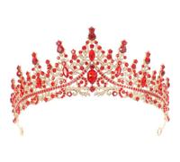 Healeved Baroque Rhinestone Crown Headband for Women Bridal Wedding Tiara Hair Accessory with Shiny Crystal Design for Prom Party and Special Occasions